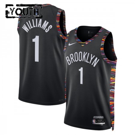 Barn Brooklyn Nets Tröja Ziaire Williams Nike 2025-26 City Edition Svart Swingman
